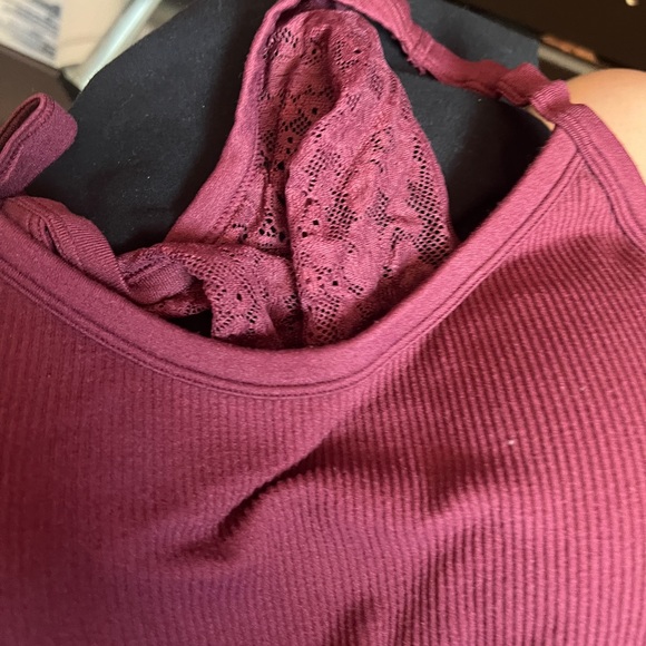 S Maurices Womens Lace Racerback Bralette Bra White Ivory Small Stretch Removabl - Picture 2 of 5